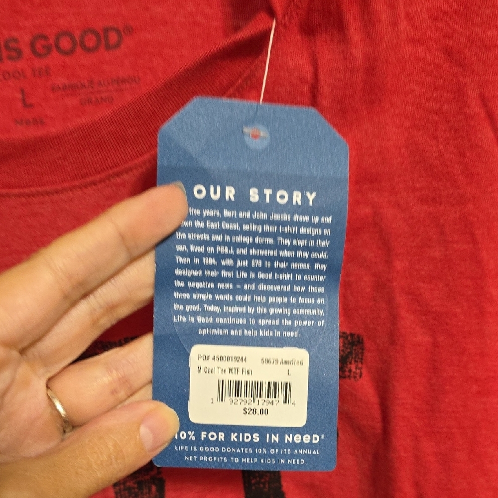 Life Is Good - WTF Where's The Fish? Red T-shirt - Picture 7 of 7